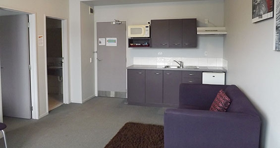 fully equipped kitchen of Ngaio 1-bedroom suite